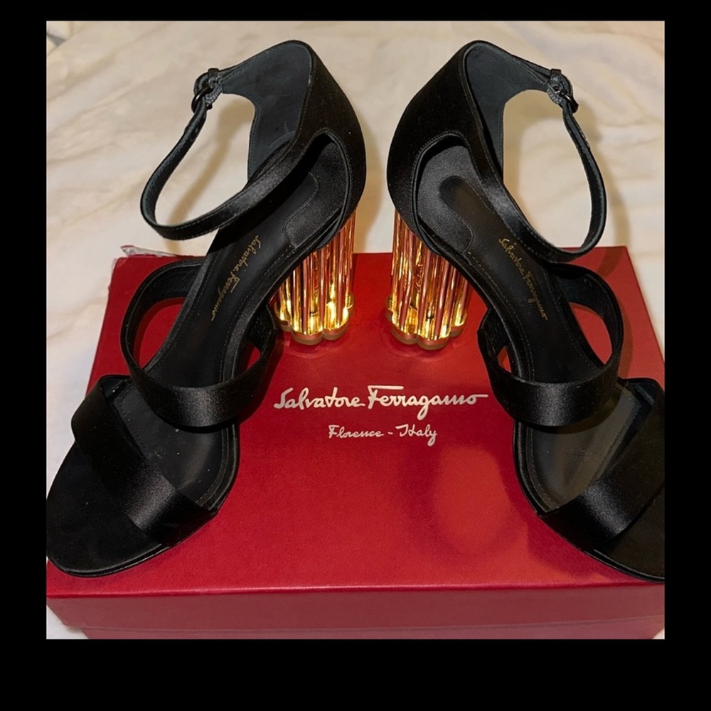 Salvatore Ferragamo caged flower heels